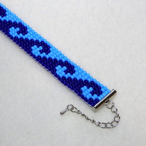 Blue Wave bead bracelet, blue-blue, handmade, 30% to Democratic Party of GA! - Picture 5 of 6